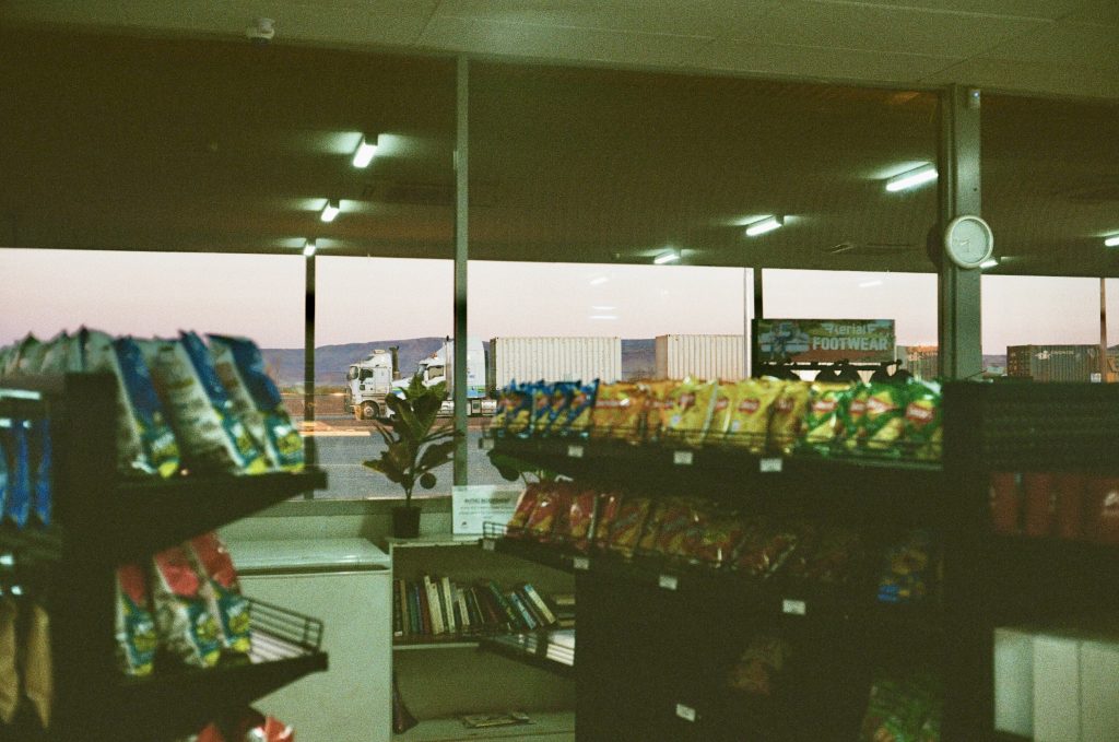 Inside of truck stop