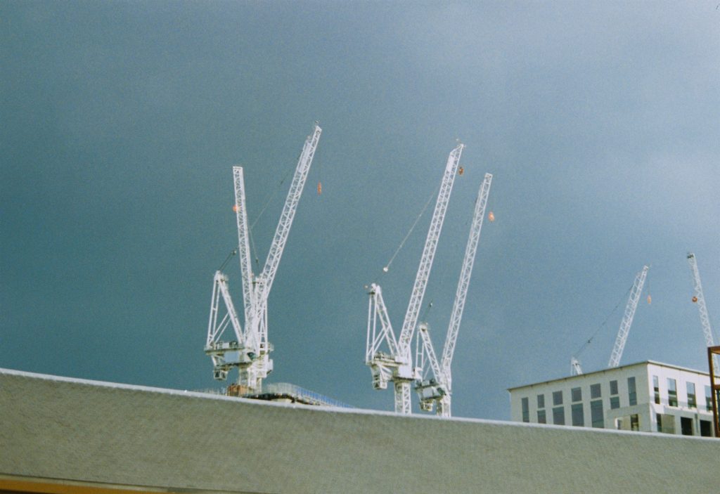 3 cranes on the London skyline 